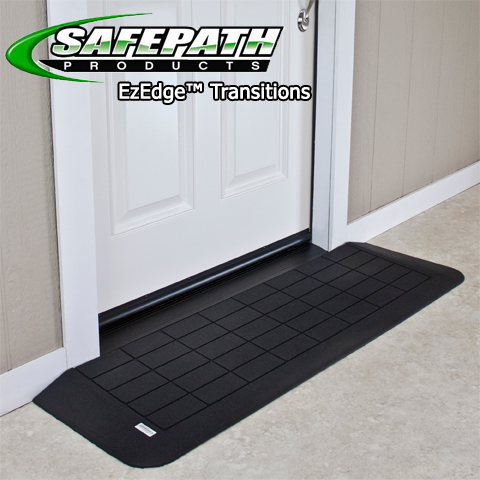 Ez Edge Rubber wheelchair ramps for ADA compliance Safepath products. EZEdge Threshold Ramps not EZ Access.